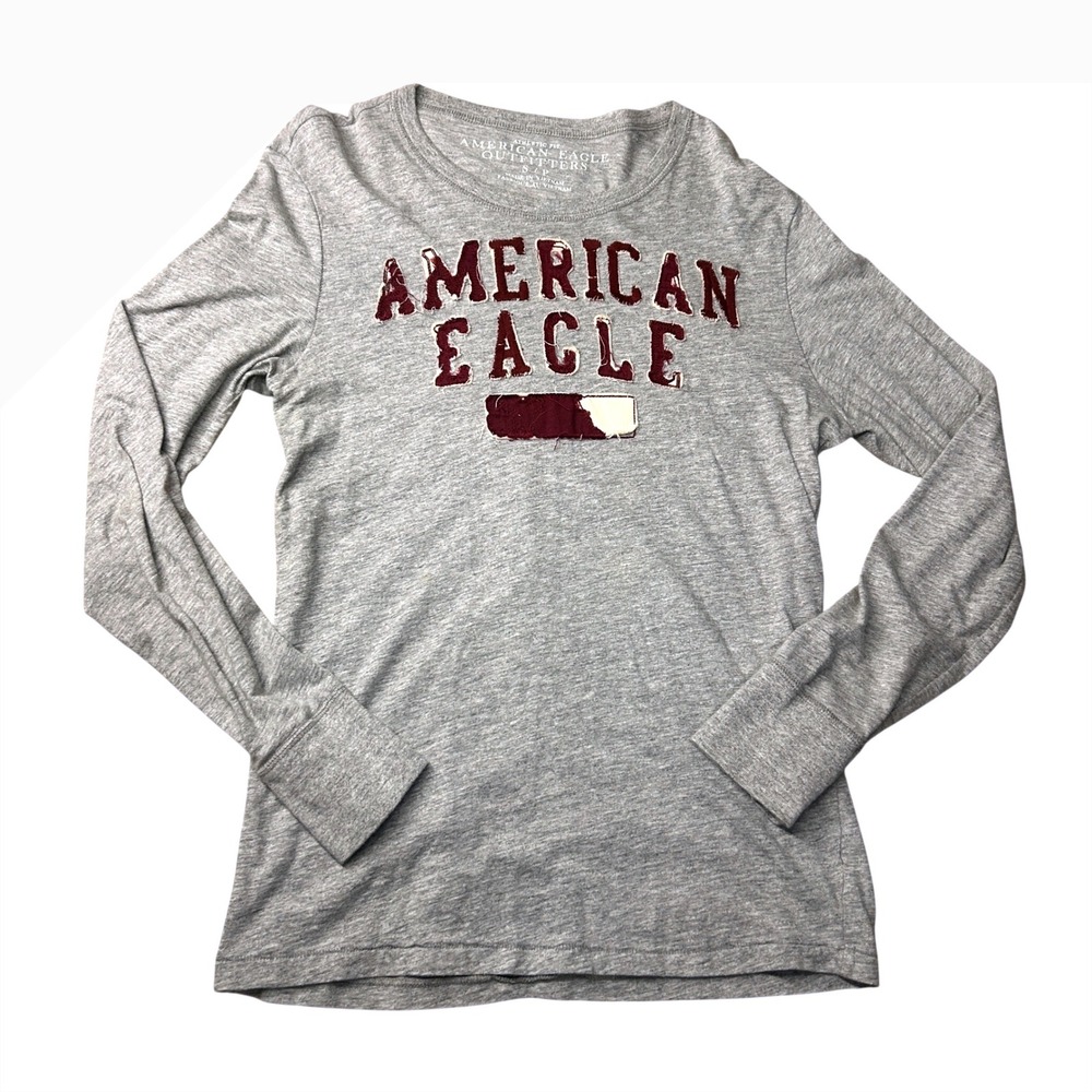American Eagle Outfitters‎ Long Sleeve Heather Gray Athletic Tee